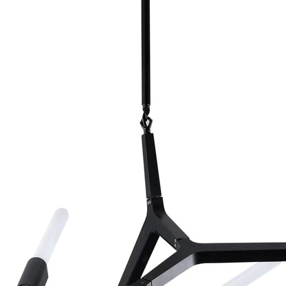 Asymmetric Black Metal Ten Light Modern Chandelier