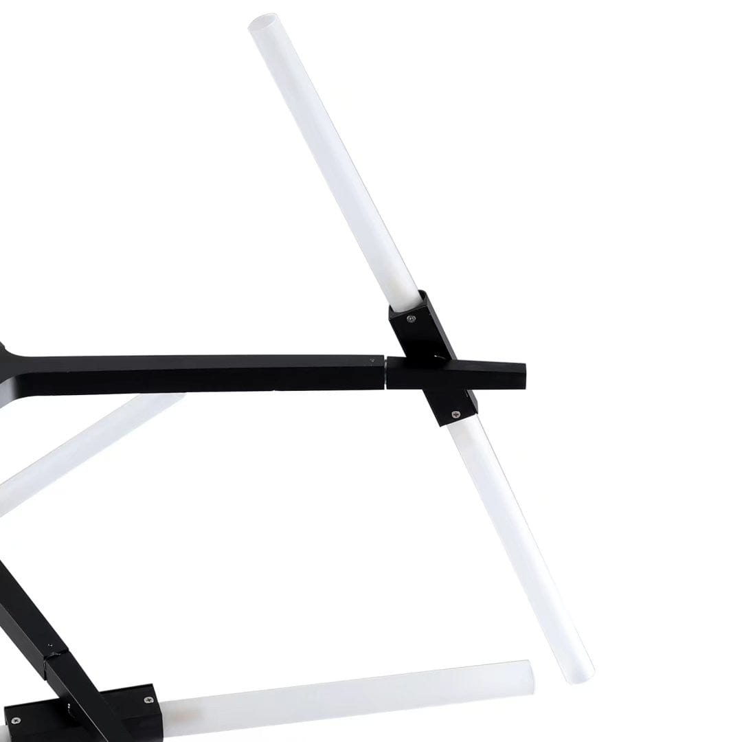 Asymmetric Black Metal Ten Light Modern Chandelier