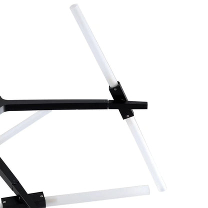 Asymmetric Black Metal Ten Light Modern Chandelier