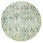 8’ Round Beige Blue Distressed Chevron Area Rug