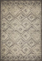 8’ x 11’ Gray Beige Distressed Diamond Area Rug
