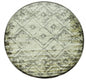 8’ Round Gray Beige Distressed Diamond Area Rug