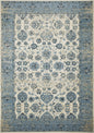 5’ x 8’ Blue Ivory Distressed Oriental Area Rug