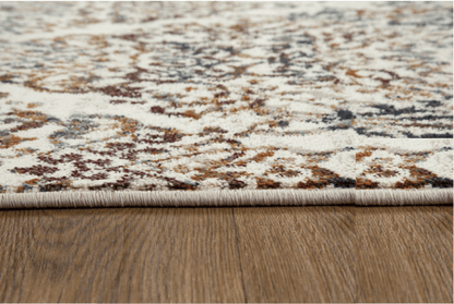 3’ x 5’ Ivory Brown Decorative Diamond Area Rug