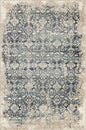8’ x 11’ Beige Blue Distressed Diamonds Area Rug
