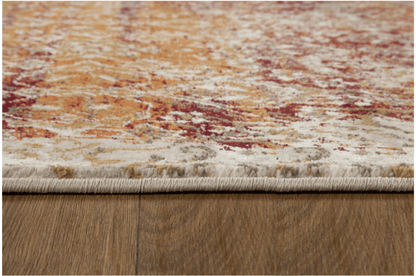 5’ x 8’ Rust Ivory Distressed Diamonds Area Rug