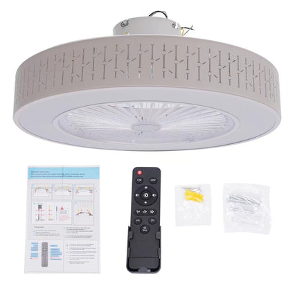 White Luxurious Ceiling Fan and Light