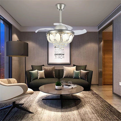 Stylish Crystal Chandelier Invisible Blade Ceiling Fan