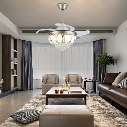 Stylish Crystal Chandelier Invisible Blade Ceiling Fan