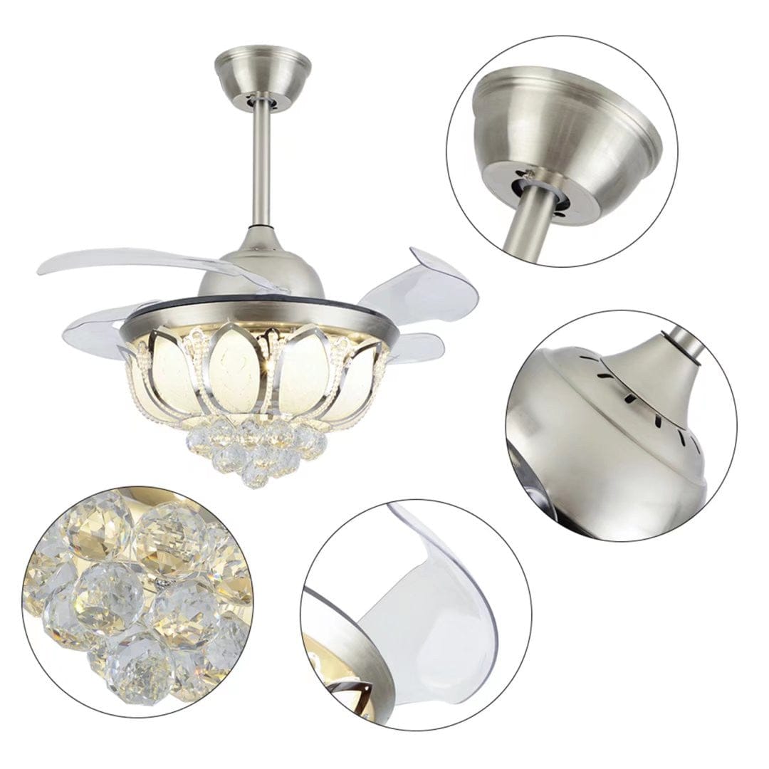 Stylish Crystal Chandelier Invisible Blade Ceiling Fan