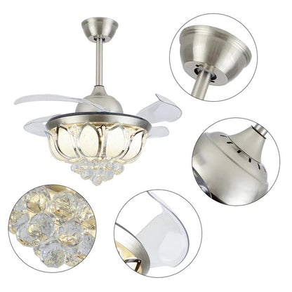 Stylish Crystal Chandelier Invisible Blade Ceiling Fan