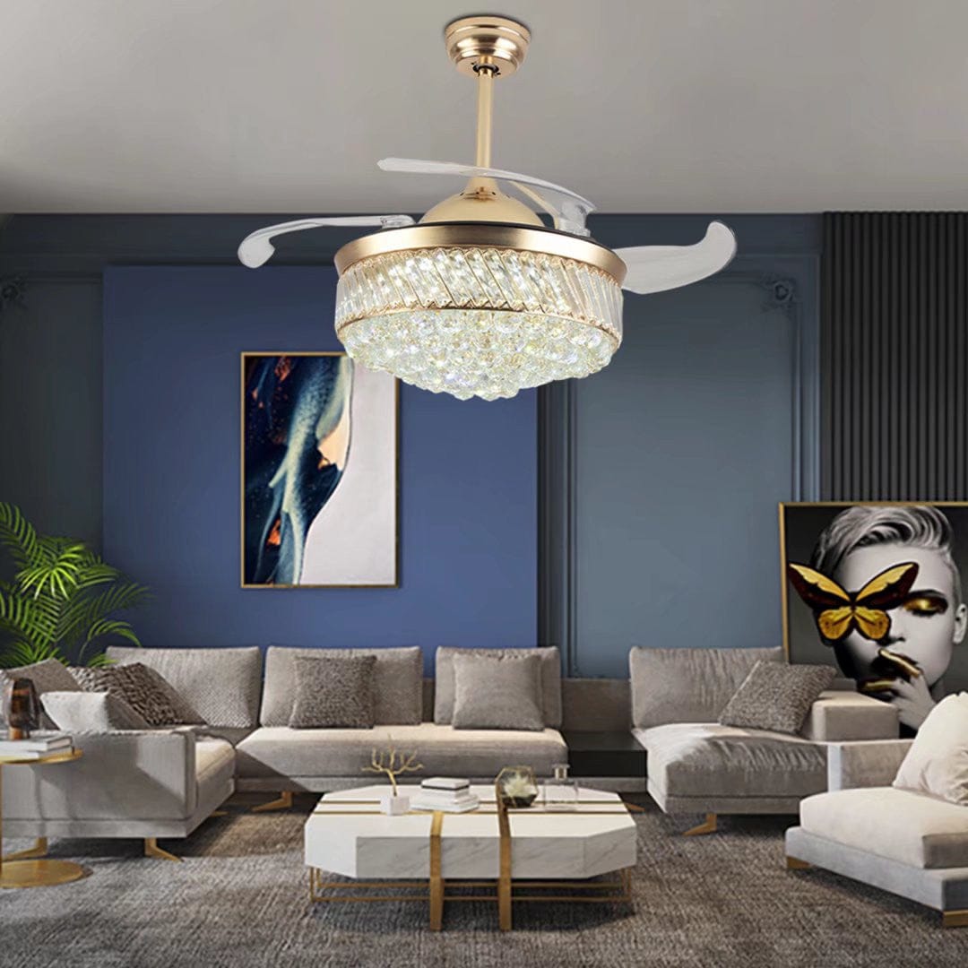 Stylish Crystal LED Chandelier Ceiling Fan