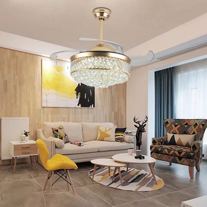 Stylish Crystal LED Chandelier Ceiling Fan