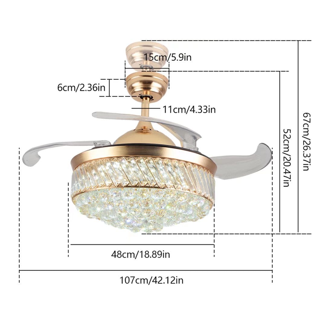 Stylish Crystal LED Chandelier Ceiling Fan