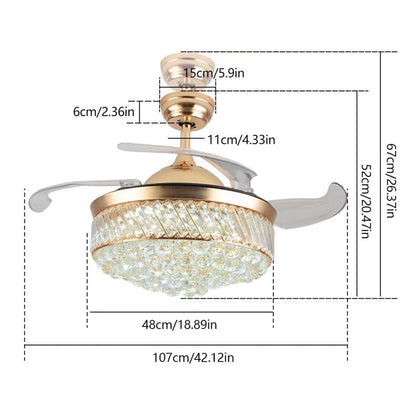 Stylish Crystal LED Chandelier Ceiling Fan