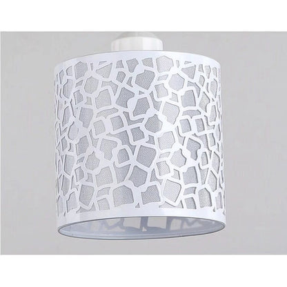 Silver Three Light Ceiling Lamp With Abstract Square Details