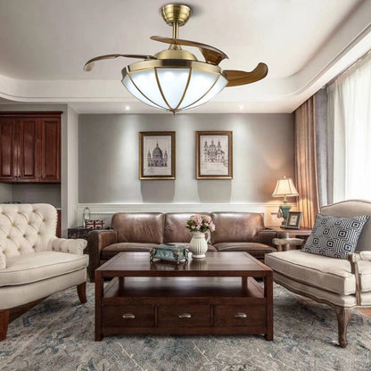 Classic Ceiling Lamp And Retractable Fan