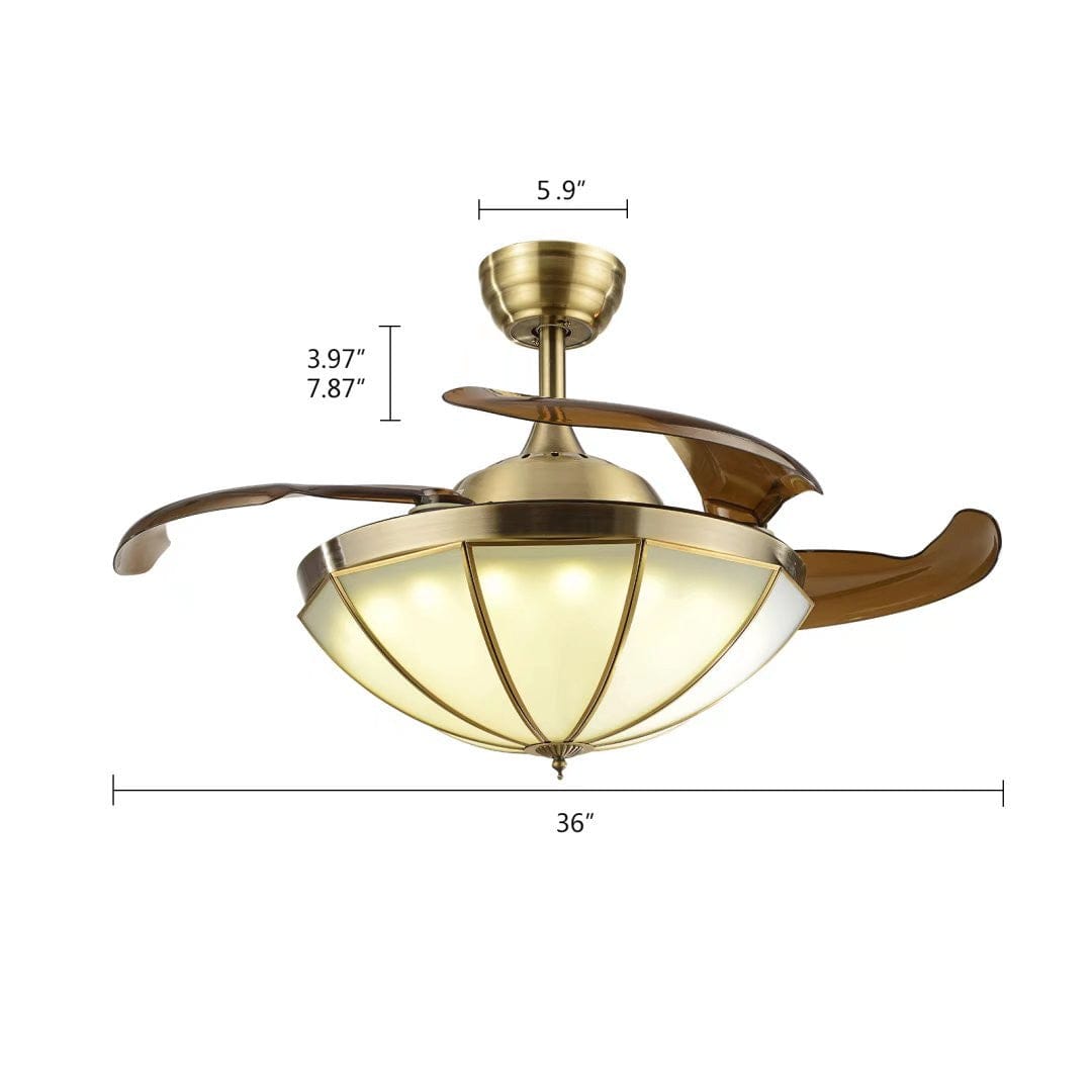 Classic Ceiling Lamp And Retractable Fan