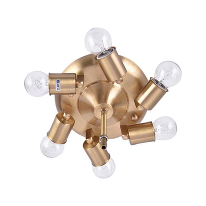 White and Gold Traditional Hexagon Ceiling Light Fixture