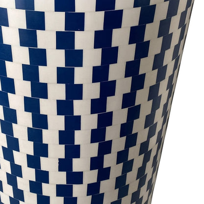 20" Mod Indigo And Ivory Resin Round End Table