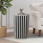 18" Mod Black And Ivory Resin Hexagon End Table