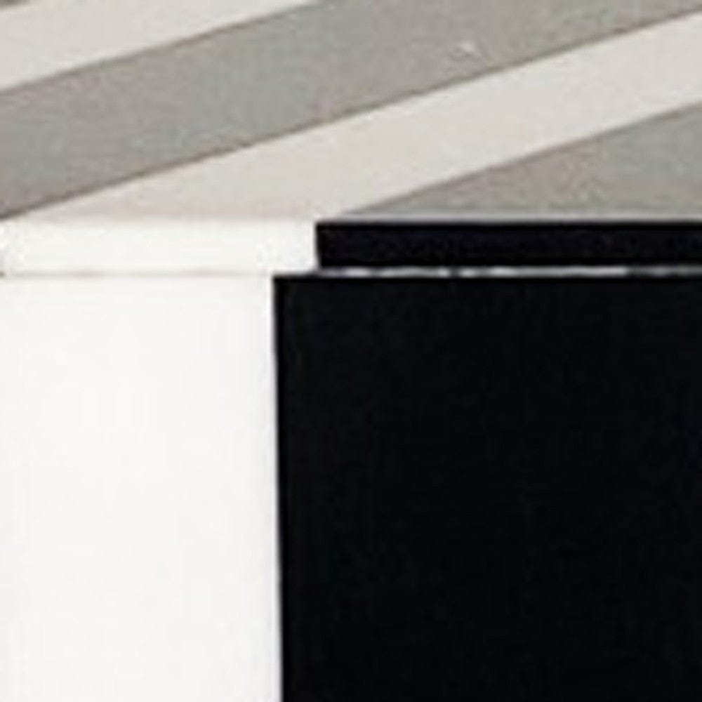 18" Mod Black And Ivory Resin Hexagon End Table