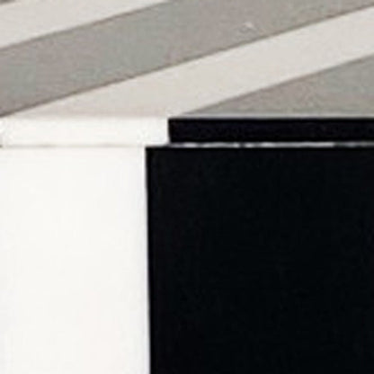 18" Mod Black And Ivory Resin Hexagon End Table