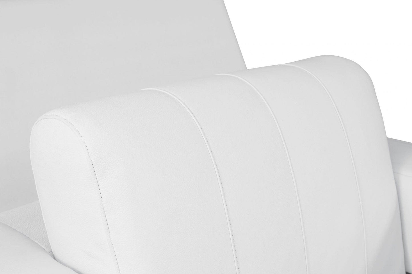Winter White Stripe Top Grade Italian Leather Chair
