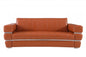 89" Camel Brown Chrome Accents Genuine Leather Standard Sofa