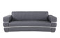 89" Dark Gray Chrome Accents Genuine Leather Standard Sofa