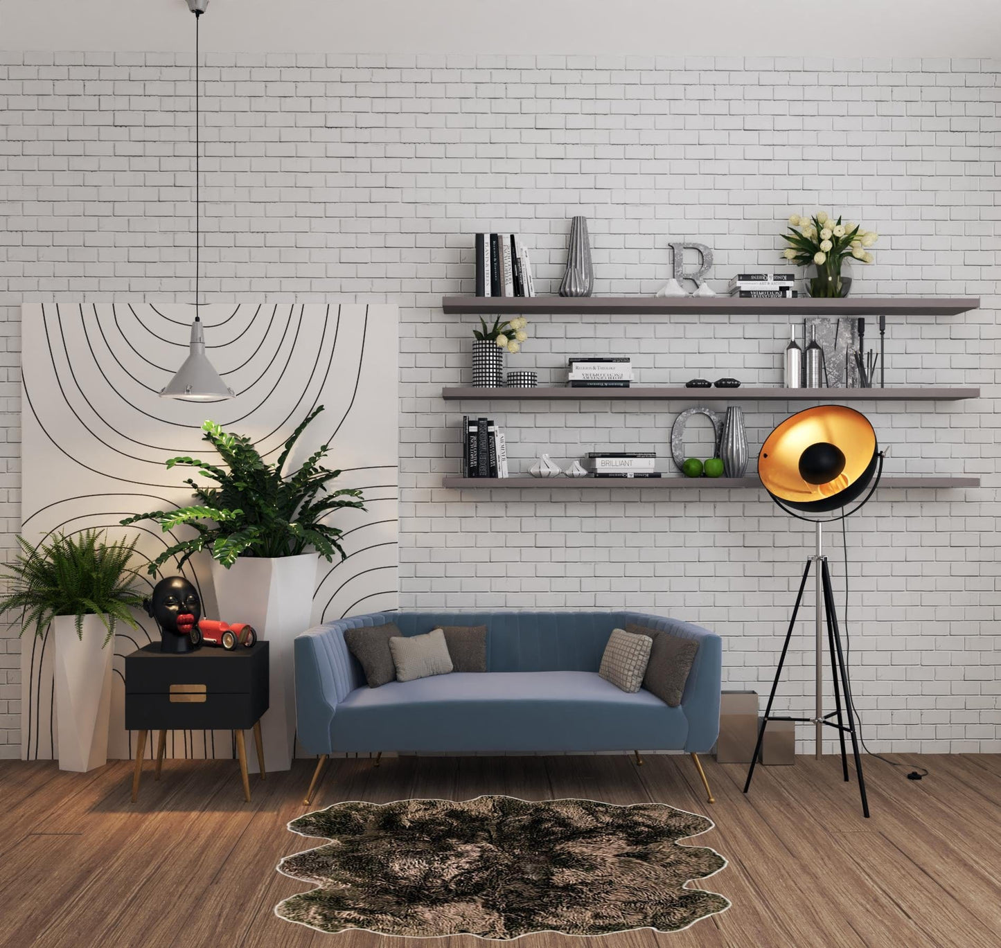 5' X 6' Chocolate Wool Sheepskin Handmade Area Rug