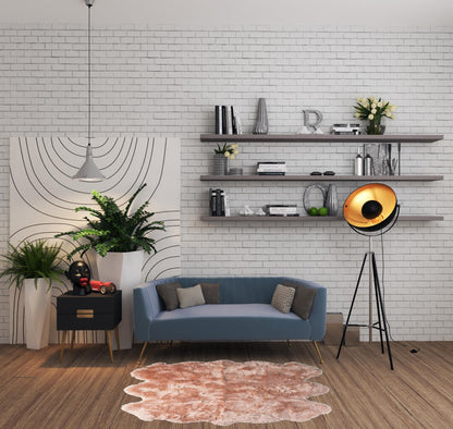 5' X 6' Pink Wool Sheepskin Handmade Area Rug