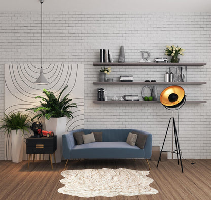 5' X 6' Ombre Tan Faux Fur Washable Non Skid Area Rug