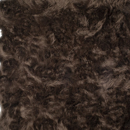 6' X 6' Chocolate Faux Fur Washable Non Skid Area Rug