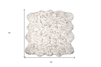 6' X 6' Ombre Chocolate Faux Fur Washable Non Skid Area Rug