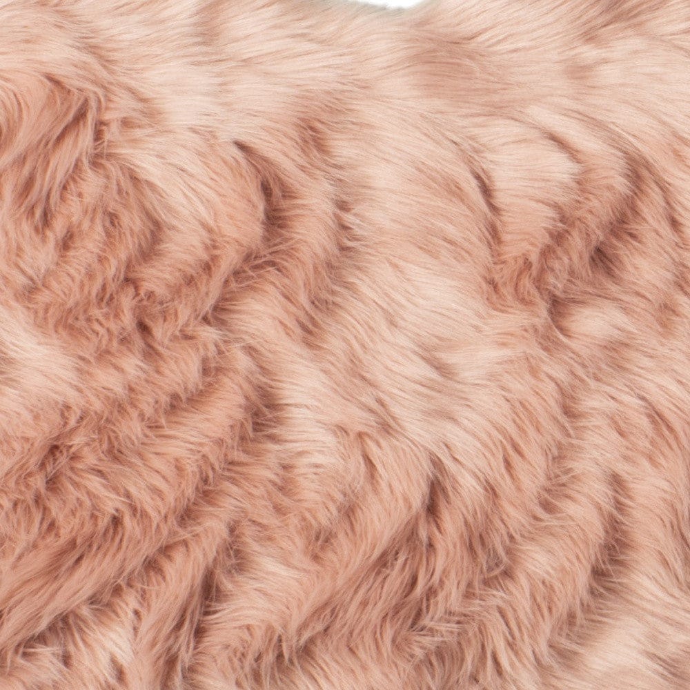 6' X 6' Grey Round Faux Fur Washable Non Skid Area Rug