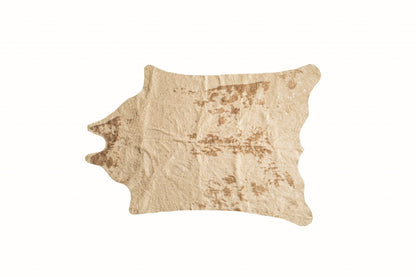 4'x 5' Off White And Silver Faux Cowhide Non Skid Area Rug