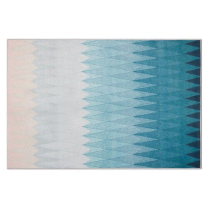 3' X 4' Shades Of Blue Geometric Non Skid Area Rug