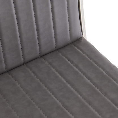 39" Vintage Black Faux Leather And Iron Counter Height Bar Chair