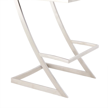 39" Vintage Black Faux Leather And Iron Counter Height Bar Chair