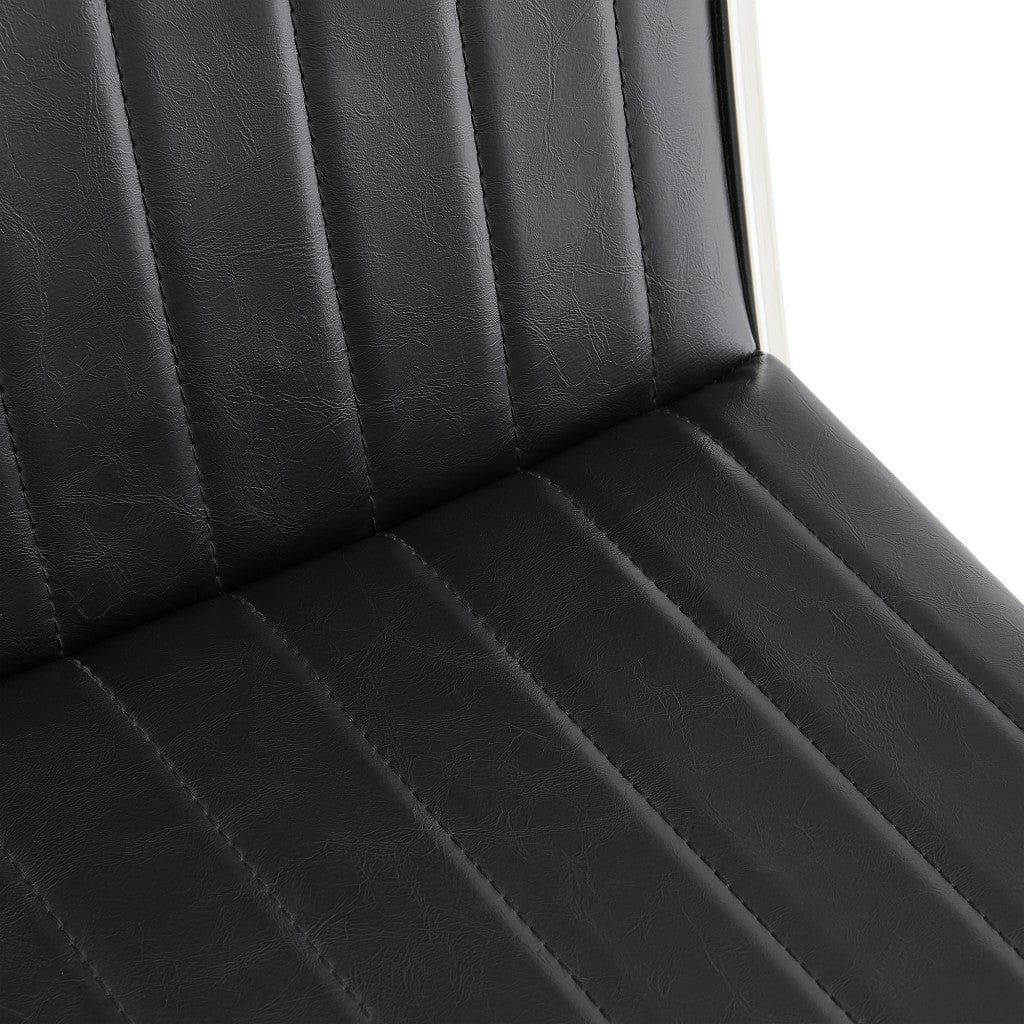 43" Vintage Gray Faux Leather And Iron Bar Height Chair