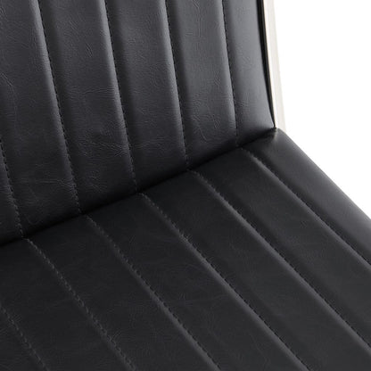 43" Vintage Gray Faux Leather And Iron Bar Height Chair