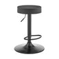 Adjustable Classic Grey Faux Leather Backless Bar Stool
