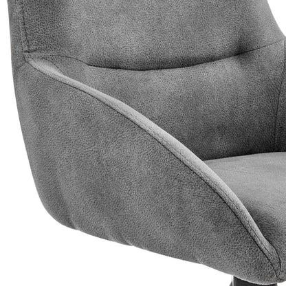 41" Charcoal Microfiber and Black Iron Bar Height Chair