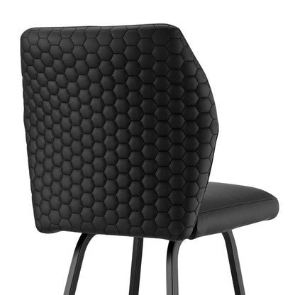 42" Black Faux Leather And Iron Bar Height Chair