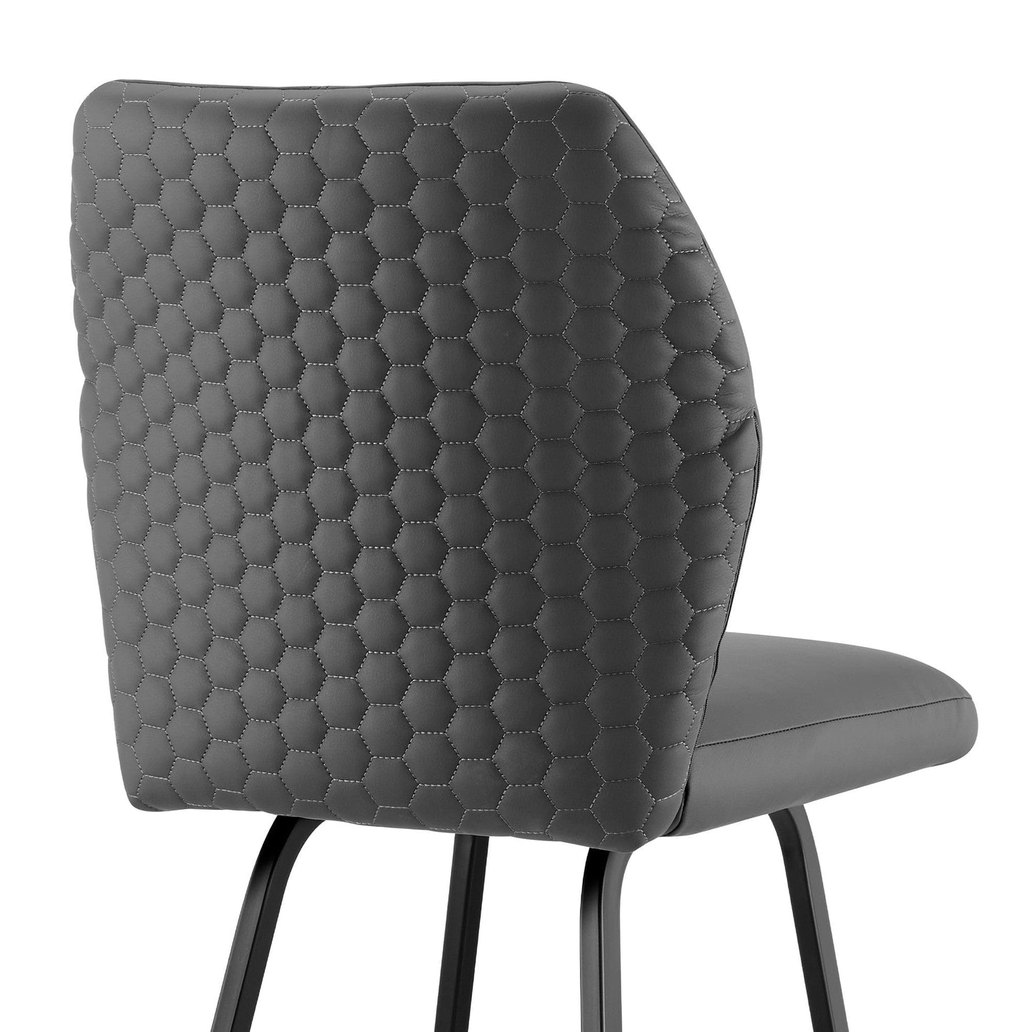 42" Gray Faux Leather And Iron Bar Height Chair