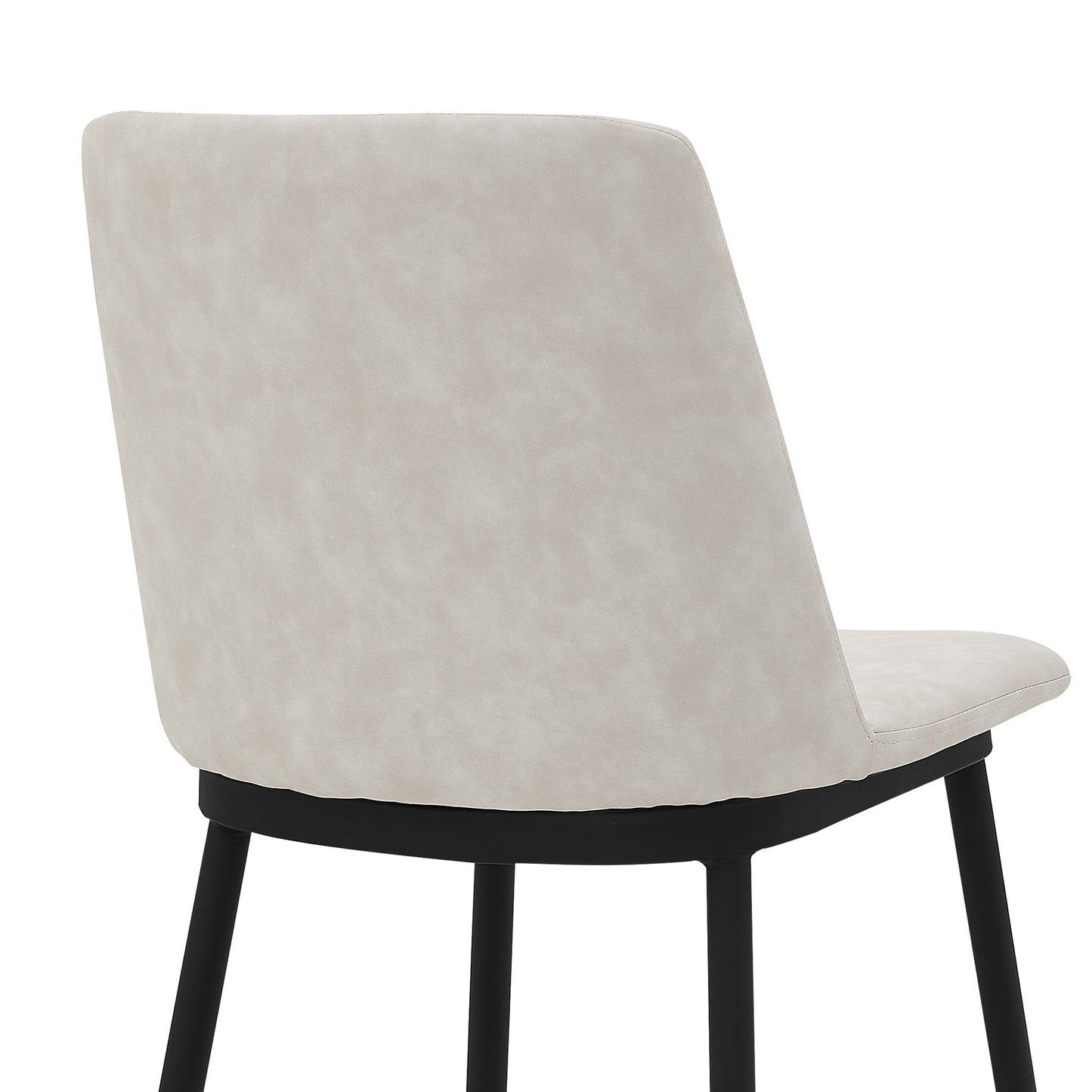 38" Cream Faux Leather And Iron Counter Height Bar Chair