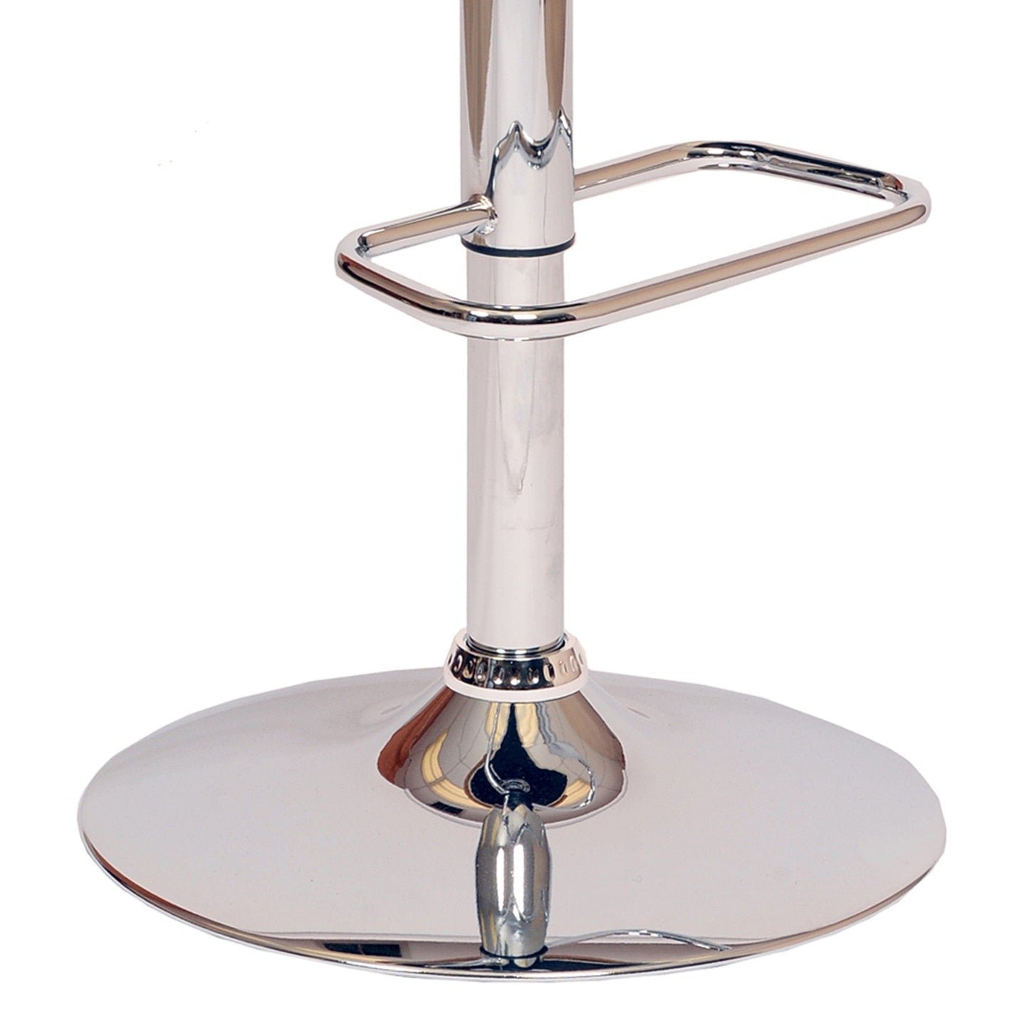 Cream Faux Leather Walnut and Chrome Adjustable Swivel Bar Stool