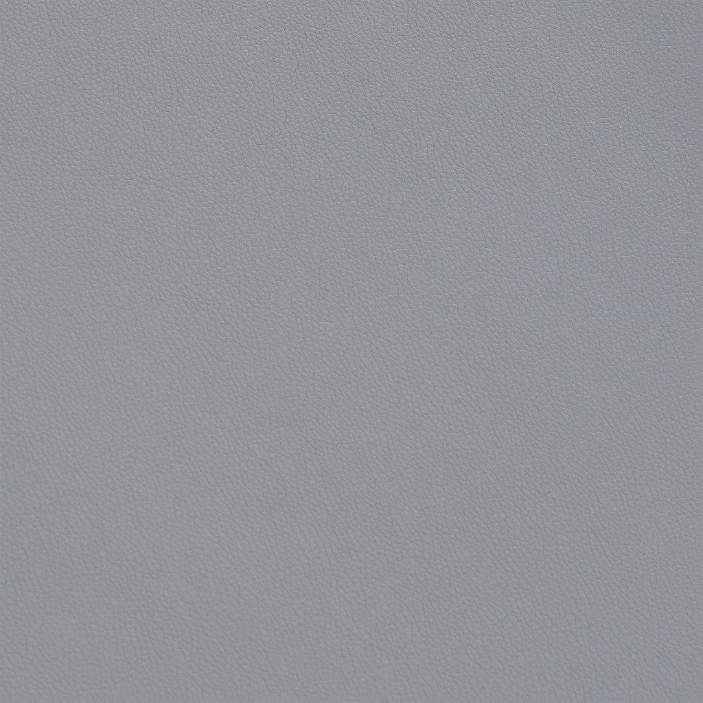 47" Gray Faux Leather And Iron Swivel Adjustable Height Bar Chair