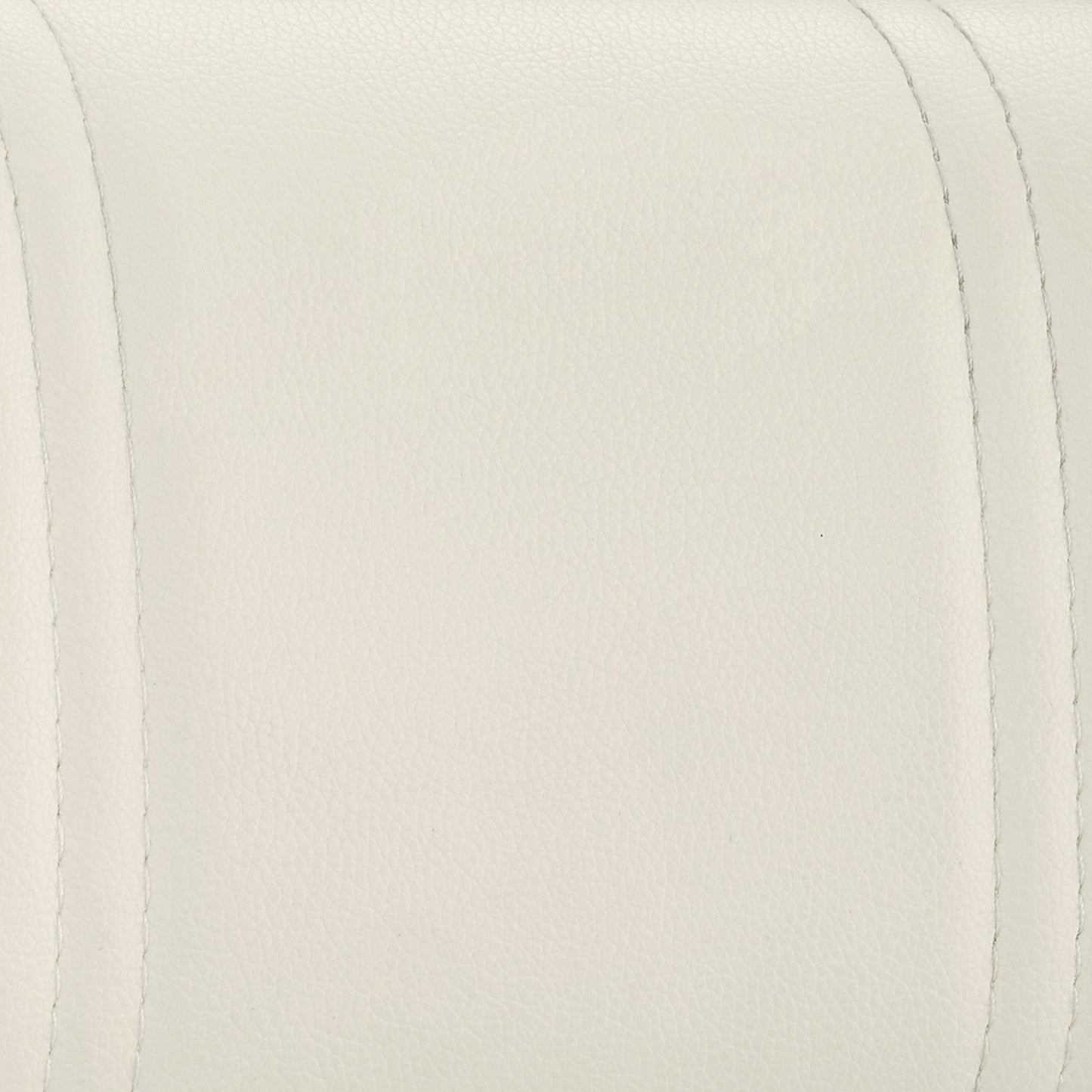 44" White Faux Leather And Iron Swivel Adjustable Height Bar Chair